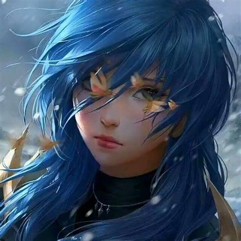 Blue Anime Hair Texture