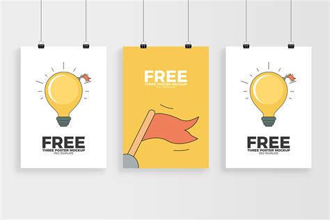 Three Posters Mockup Free PSD Template — Free Mockup World