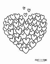 Printable Valentine Hearts Coloring Pages sketch template