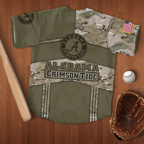 Alabama Crimson Tide Military Style Baseball Jersey