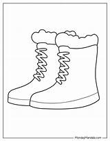 Winter Boots Coloring Pages sketch template