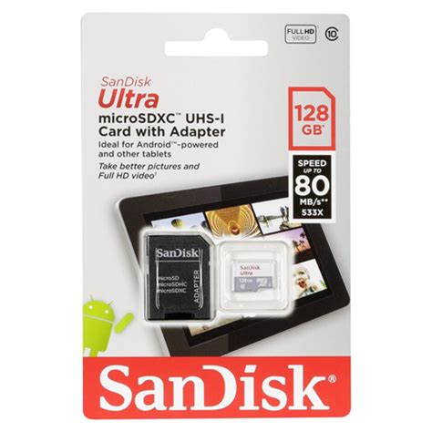 Sandisk Micro SDXC Memory Card with Adapter 128GB - Supersavings