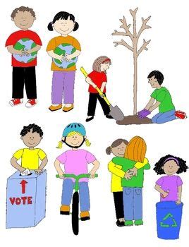 Kids in Action: Citizenship and Service Clip Art 22 PNGs | Citizenship, Good citizen, Good ...