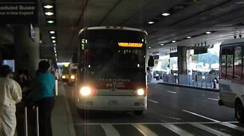 Framingham Logan Express 2010 MCI D4505 #L1 Leaving Terminal A @ Logan International Airport ...