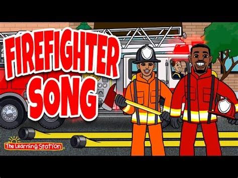 firefighter song with two men in front of a firetruck