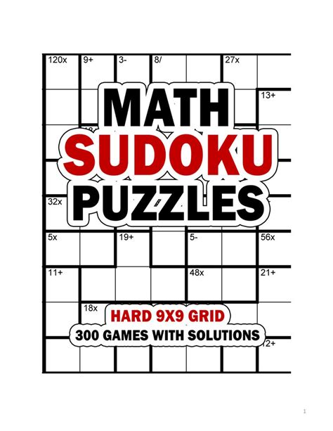 Math Sudoku Puzzles Digital Download Hard Level 9x9 Grid 300 | Etsy