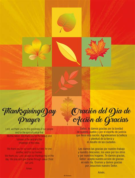 Thanksgiving Prayer Colorful - Bilingual | Diocesan