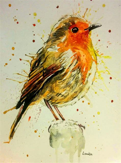 Christmas Robin | Watercolor art lessons, Watercolor bird, Art painting