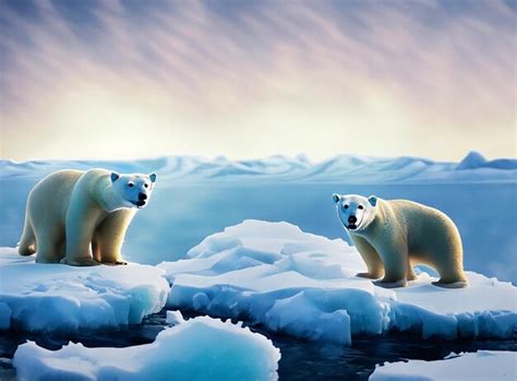 Premium AI Image | Polar bears in the Arctic