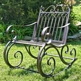 Outdoor Metal Rocking Arm Chair/Bench (Arm Chair, Bronze) - Walmart.com
