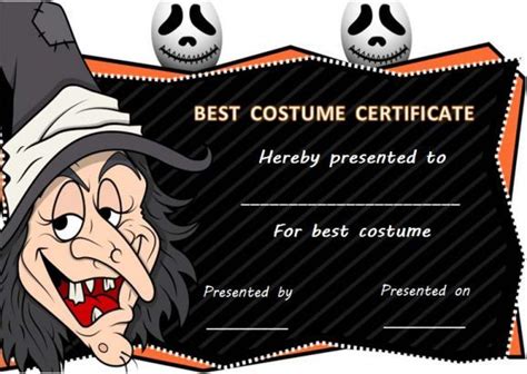 Halloween Costume Contest Certificate Template Certificate Format, Free ...