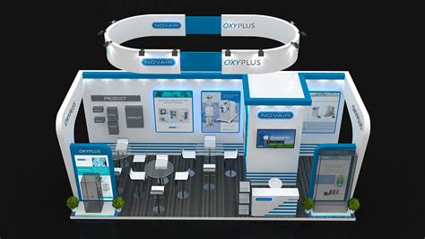 3 side open Exhibiton Stall Design 8 X 3 Meter Square | CGTrader