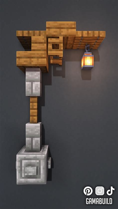 A Medieval Street Lamp Design Idea In Minecraft Made With Spruce For ...