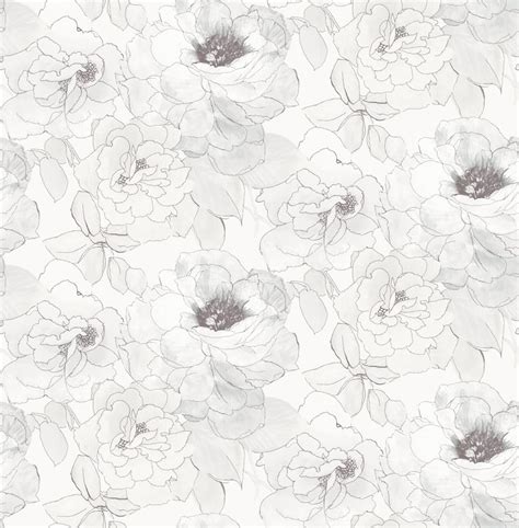 Black and White Floral Peel and Stick Wallpaper Romantic and - Etsy