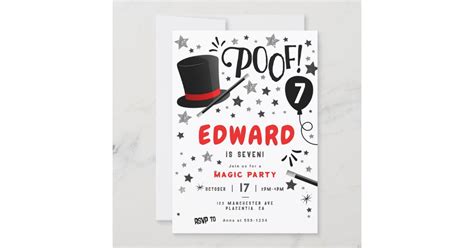 Magic birthday Party Magician Invitation | Zazzle