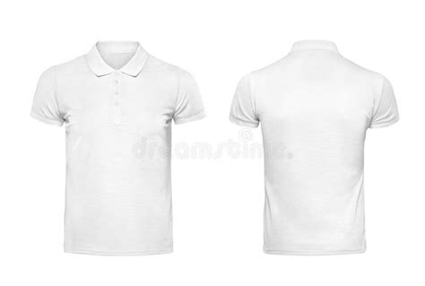 White Polo Tshirt Design Template Isolated on White with Clipping Path Stock Photo - Image of ...