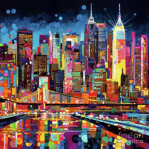 Pop Art New York By Night 3 Digital Art by Ray Heere - Pixels