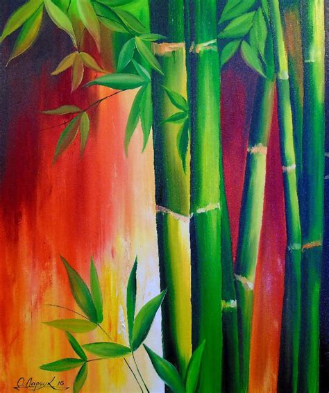 Acrylic Bamboo Painting Design - acrylic design