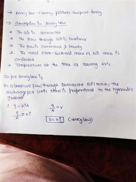 [Solved] Q2 = Derive and explain Darcy's Law in light of its application in... | Course Hero