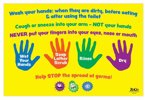 Buy Wash Hands - Hygiene s for Kids - Childrens s - Hand Washing Signs ...