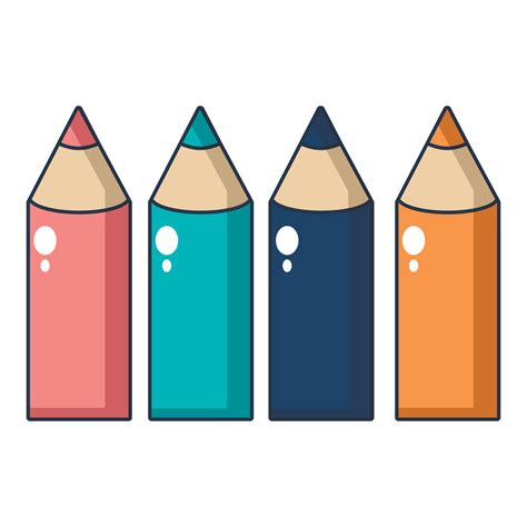 Colored pencils icon, cartoon style 15070825 Vector Art at Vecteezy