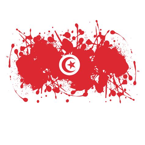 Tunisian flag ink splatter - Openclipart