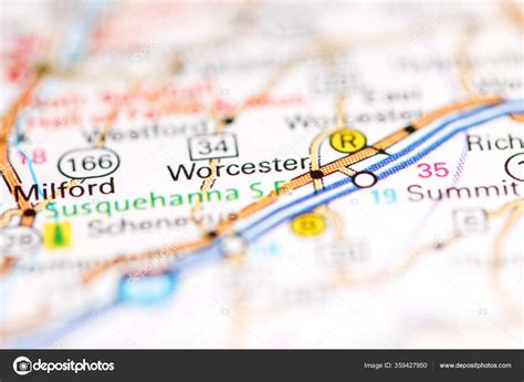 Worcester New York Usa Geography Map Stock Photo by ...