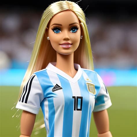 Premium AI Image | barbie doll with argentina soccer team jersey