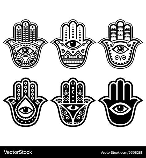 Hamsa hand hand of fatima - amulet symbol Vector Image