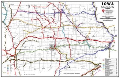 Iowa Railroad Service Map, July 1, 2012 - Iowa Publications Online