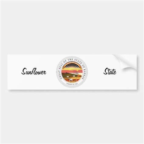 Kansas State Seal and Motto Bumper Sticker | Zazzle