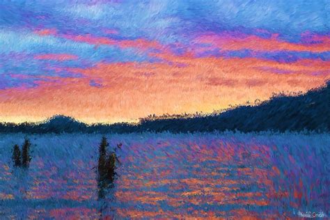 Lake Quinault Sunset - Impressionism by Heidi Smith | Impressionism ...