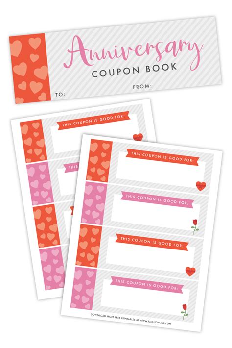 Free Printable Anniversary Coupon Book - Pjs and Paint