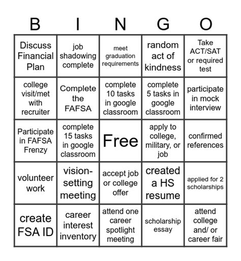 Senior Bingo Card