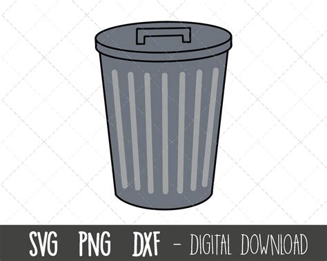 Trash Can Svg, Trash Can Clipart, Garbage Can Png, Bin Svg, Rubbish Bin Svg, Trash Can Outline ...