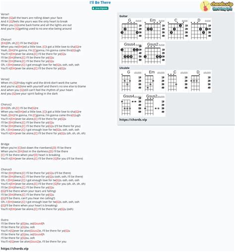 Chord: I'll Be There - tab, song lyric, sheet, guitar, ukulele | chords.vip