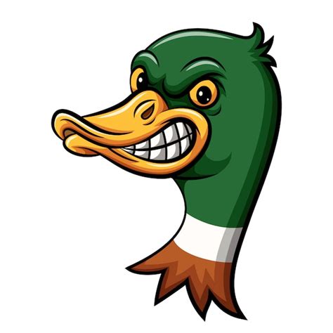 Design de mascote de cabeça de pato com raiva | Vetor Premium