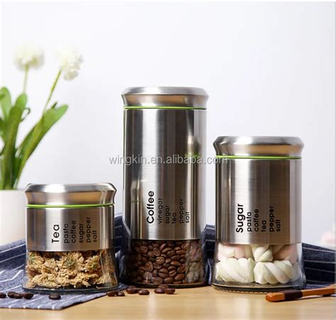 Stainless Steel & Glass Coffee Storage Container - Buy Stainless Steel ...