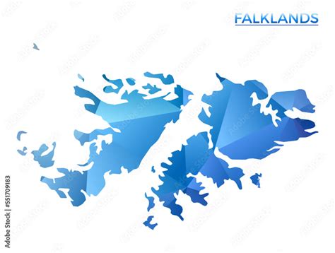 Vector polygonal Falklands map. Vibrant geometric country in low poly style. Neat illustration ...