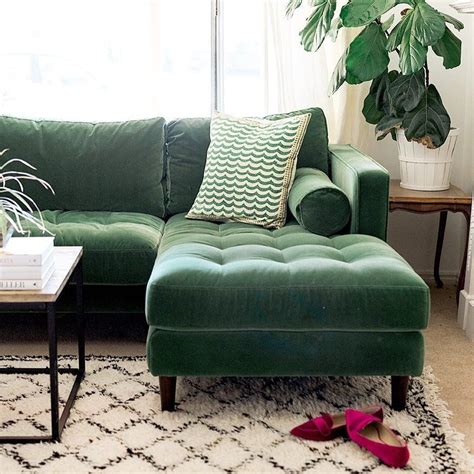 Sven Grass Green Right Sectional Sofa - Sectionals - Article | Modern ...