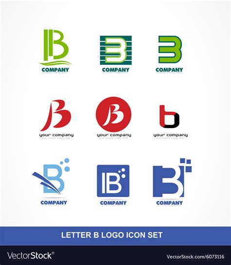 Letter b icon logo set Royalty Free Vector Image