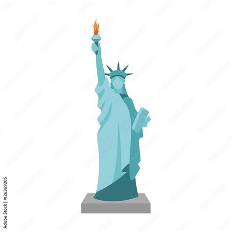 Statue of Liberty icon in cartoon style isolated on white background ...