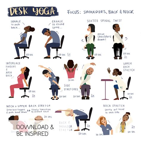 Desk Yoga for Shoulders, Back, and Neck Physical Print Healthcare Professional Edition Chair ...