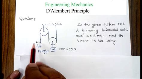 Engineering Mechanics Dynamics_D'Alembert Principle 2 - YouTube