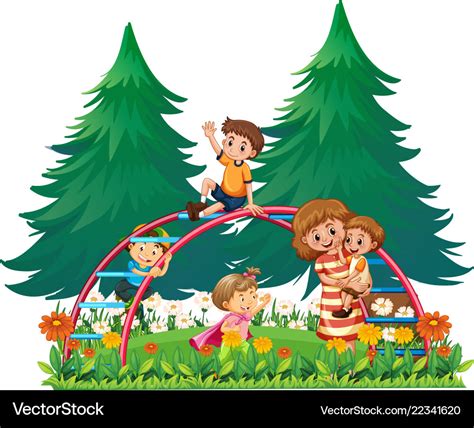 Children playing on monkey bars Royalty Free Vector Image