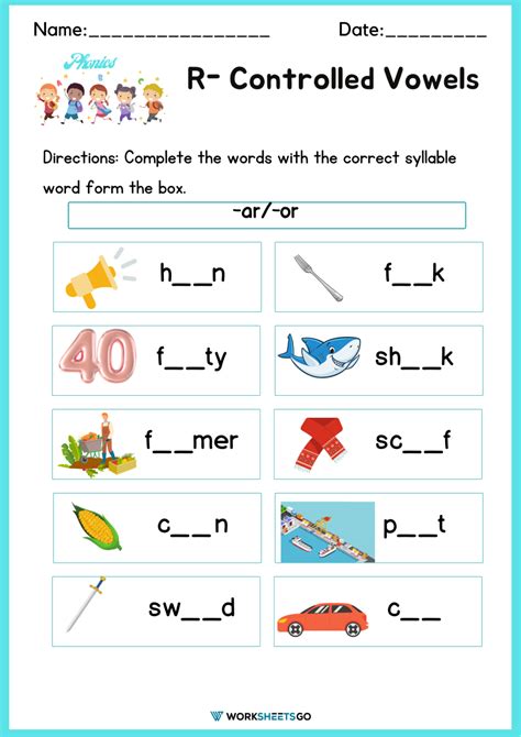 R Controlled Vowels Worksheets | WorksheetsGO