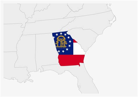 US state Georgia map highlighted in Georgia flag colors 12975957 Vector Art at Vecteezy