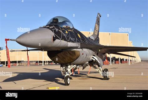 An Air Force F-16 Viper/Fighting Falcon with snake livery Stock Photo ...