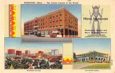 Muskogee Oklahoma Hotel Historic Bldg Multiview Antique Postcard K57219 - Mary L. Martin Ltd ...