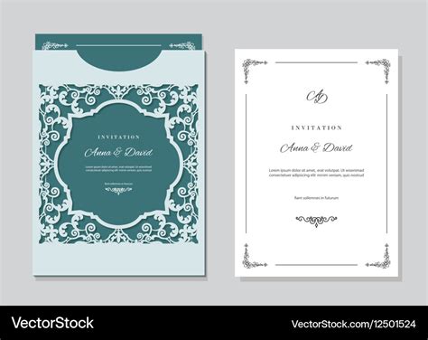 Wedding invitation card and envelope template Vector Image